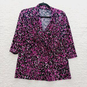 Blouse Size M Pink Black Geometric Barbiecore Mob Wife Y2K Clueless Mean Girls